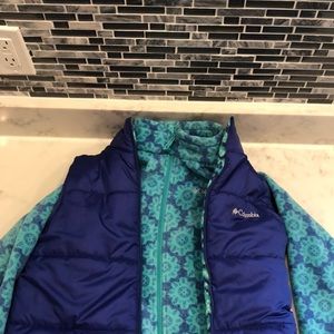 Kids Columbia tween reversible vest fleece set